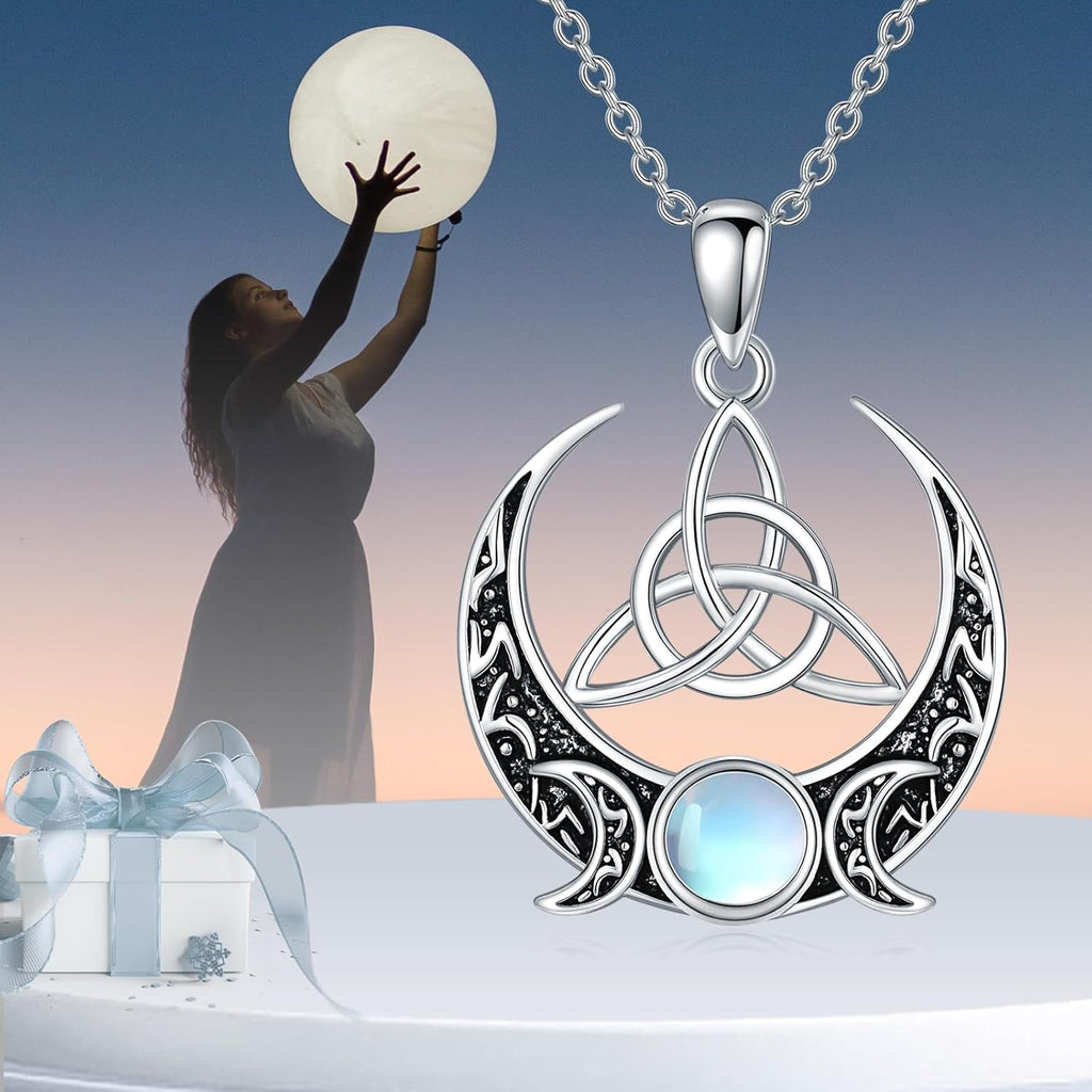 YAFEINI Collana con Ciondolo a Forma di Cuore Celtico in Argento Sterling 925, Gioielli d'Amore Infinito