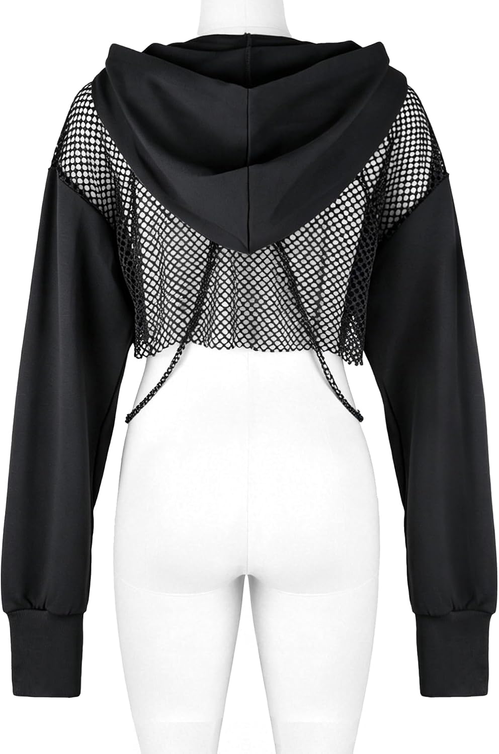 Maglietta a maniche lunghe con bretelle, da donna, stile gotico, punk, cool, con motivo drago, girocollo, nero, per autunno