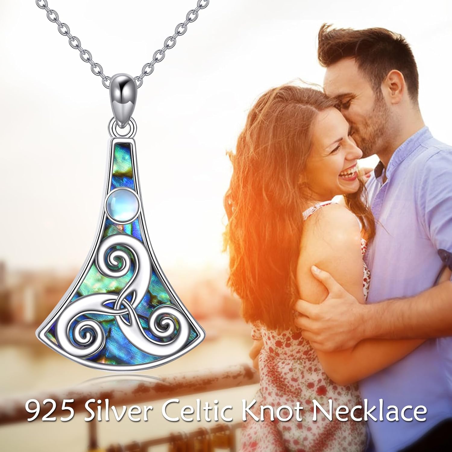 YAFEINI Collana con Ciondolo a Forma di Cuore Celtico in Argento Sterling 925, Gioielli d'Amore Infinito