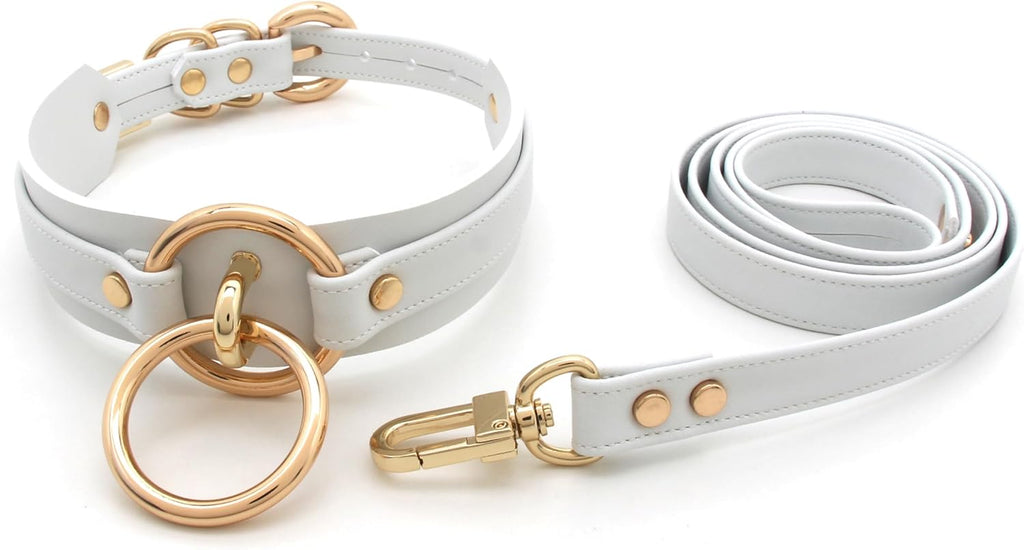 Girocollo Donna O Ring Choker Collana in Ecopelle