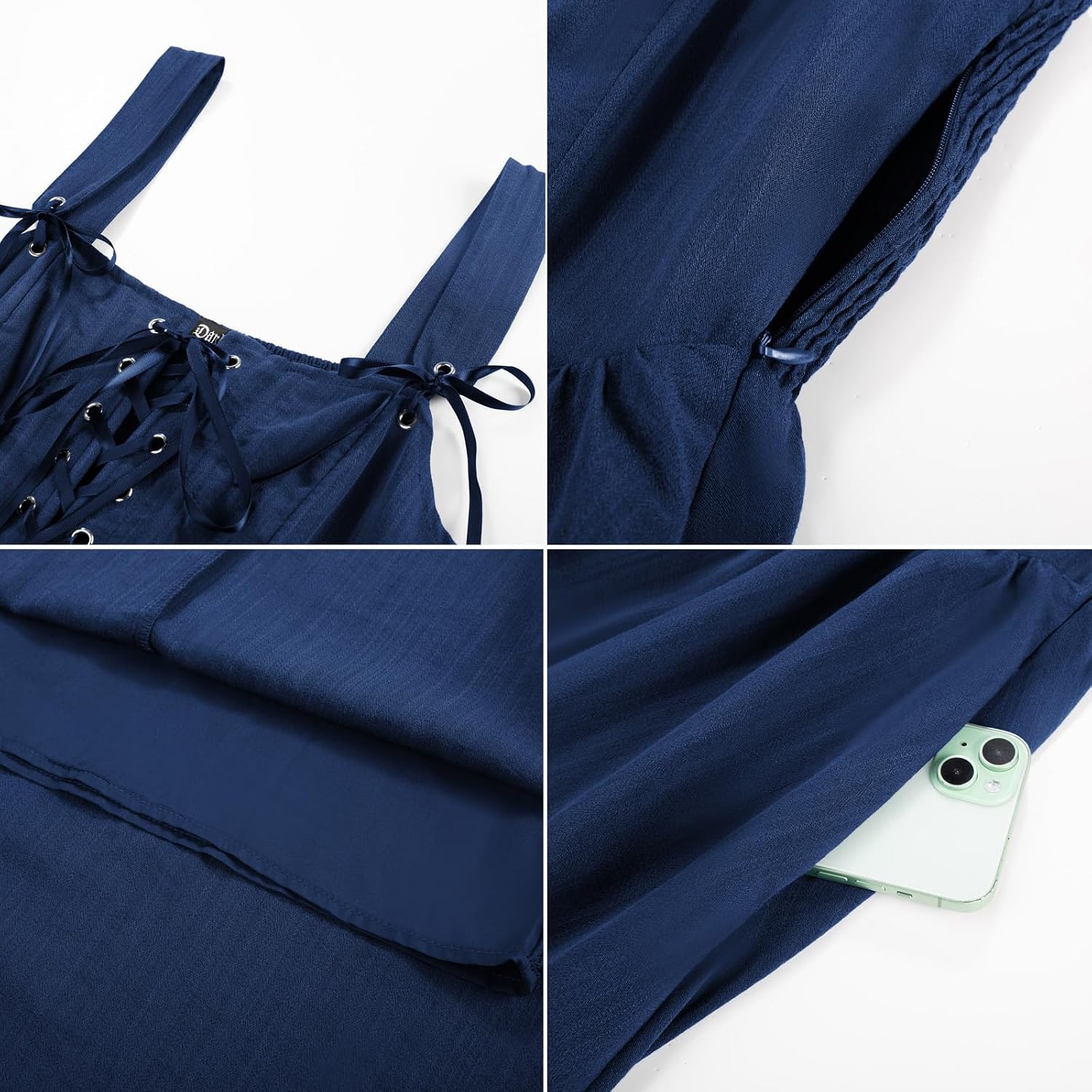 SCARLET DARKNESS Abito da donna rinascimentale, senza maniche, con lacci, linea ad A