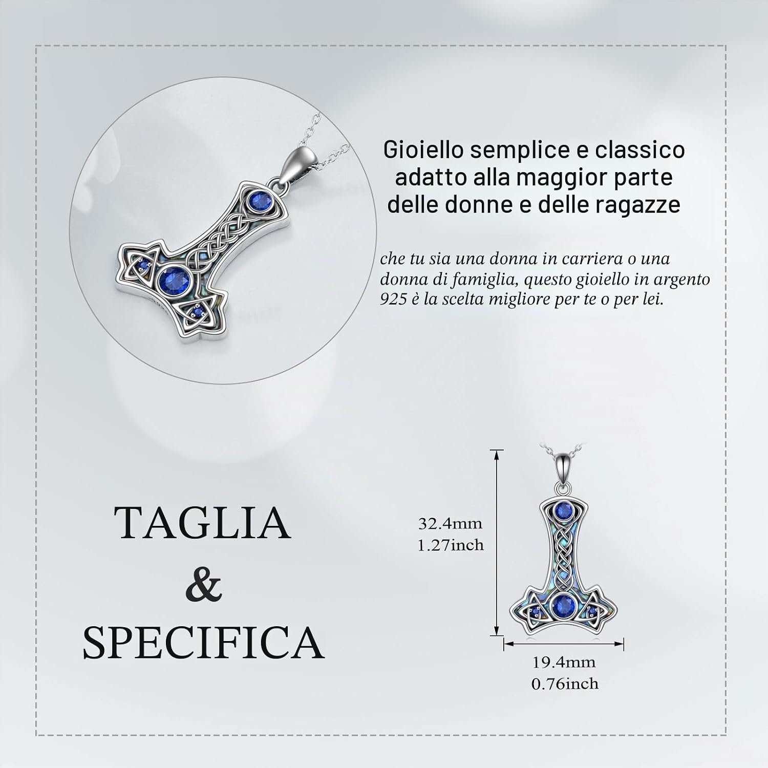YAFEINI Collana con Ciondolo a Forma di Cuore Celtico in Argento Sterling 925, Gioielli d'Amore Infinito