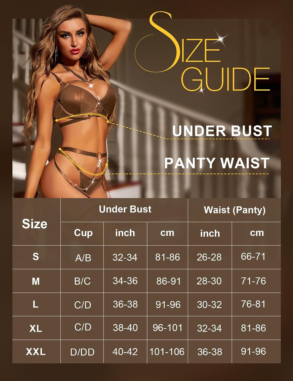 RSLOVE Completo Intimo Donna Sexy Set di Lingerie Reggiseno e Slip con Giarrettiera 6 Pezzi