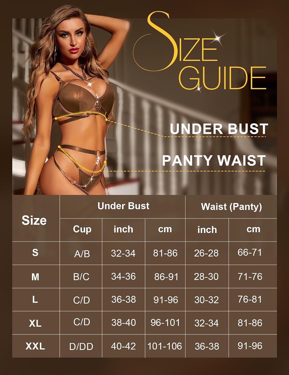 RSLOVE Completo Intimo Donna Sexy Set di Lingerie Reggiseno e Slip con Giarrettiera 6 Pezzi