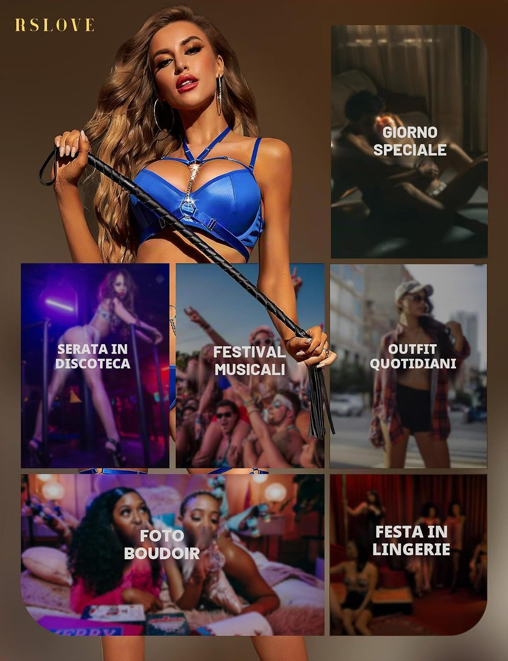 RSLOVE Completo Intimo Donna Sexy Set di Lingerie Reggiseno e Slip con Giarrettiera 6 Pezzi