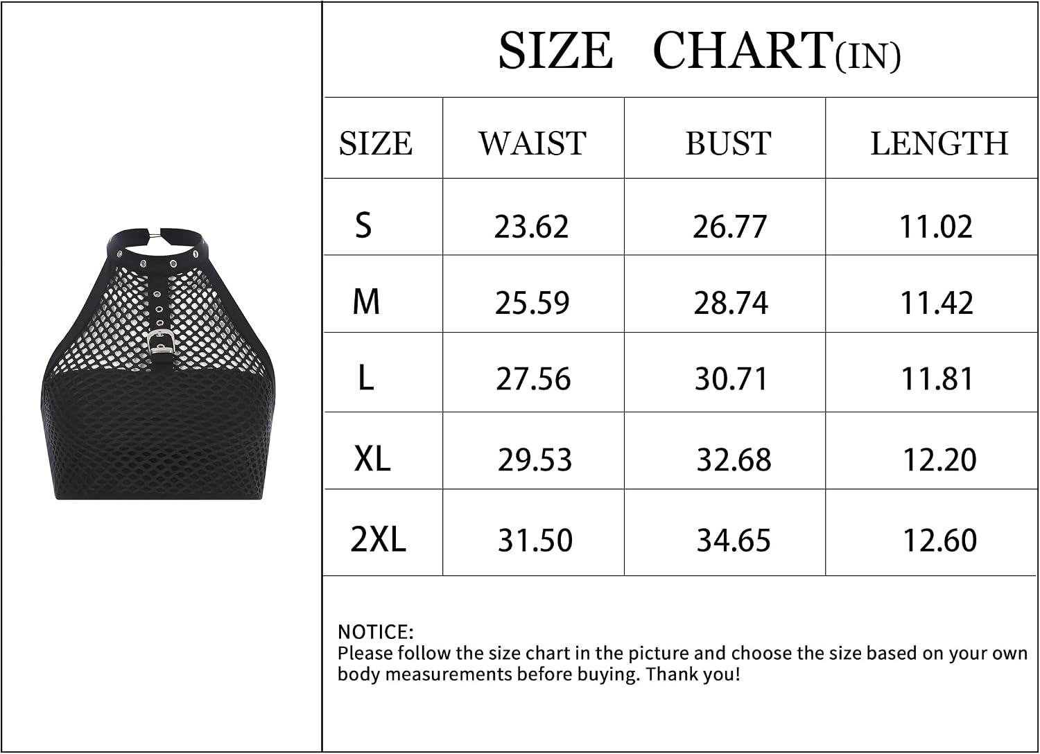 Canotte da donna punk – Sexy senza maniche in rete metallica senza schienale – Dark Goth Grunge Y2K Emo Dance Crop Top