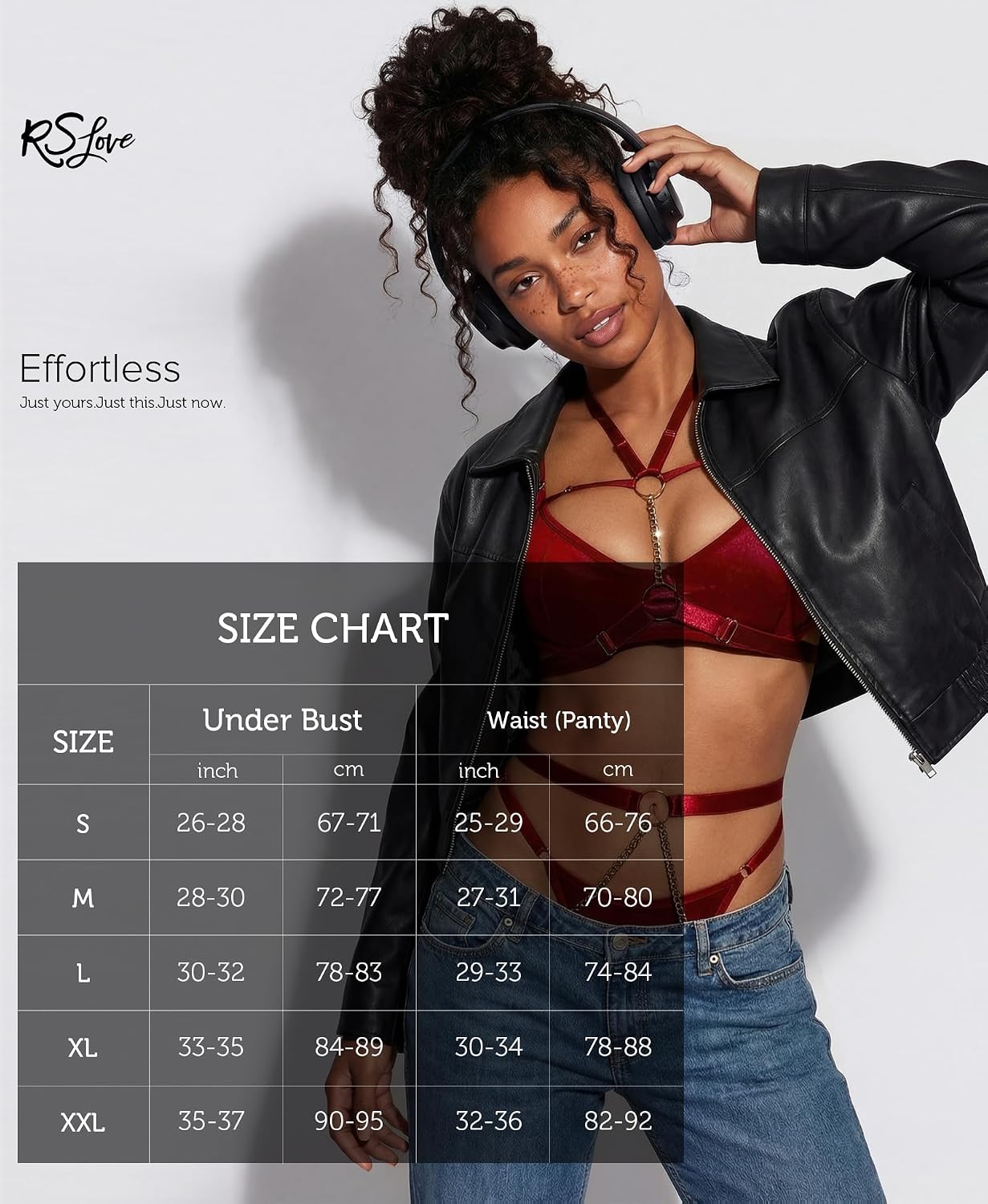 RSLOVE Completo Intimo Donna Sexy Set di Lingerie Reggiseno e Slip con Giarrettiera 6 Pezzi