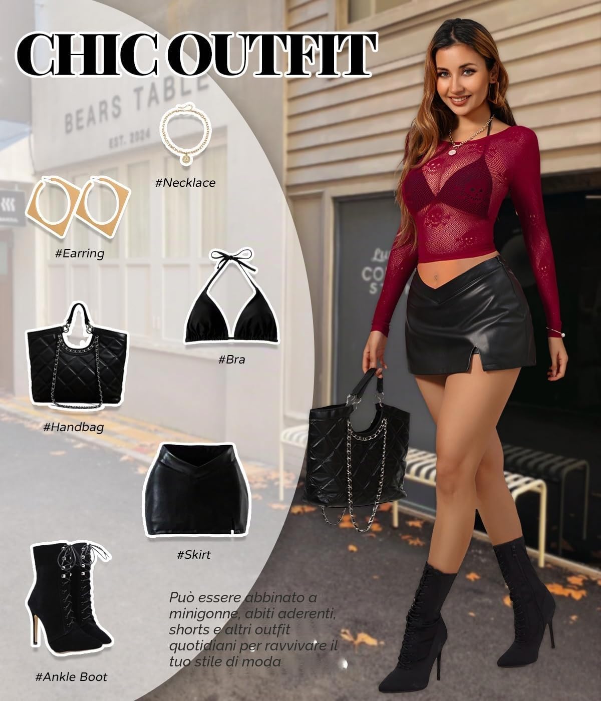 Buitifo Donne Sexy Crop Top Mesh Nightwear Skull Festival Costume Lingerie Camicie