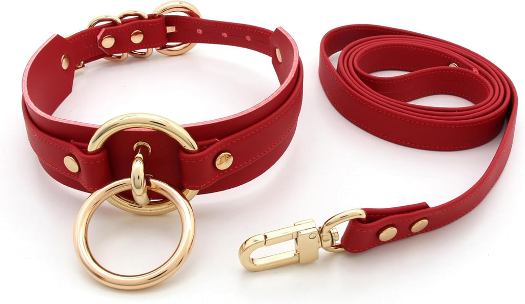 Girocollo Donna O Ring Choker Collana in Ecopelle