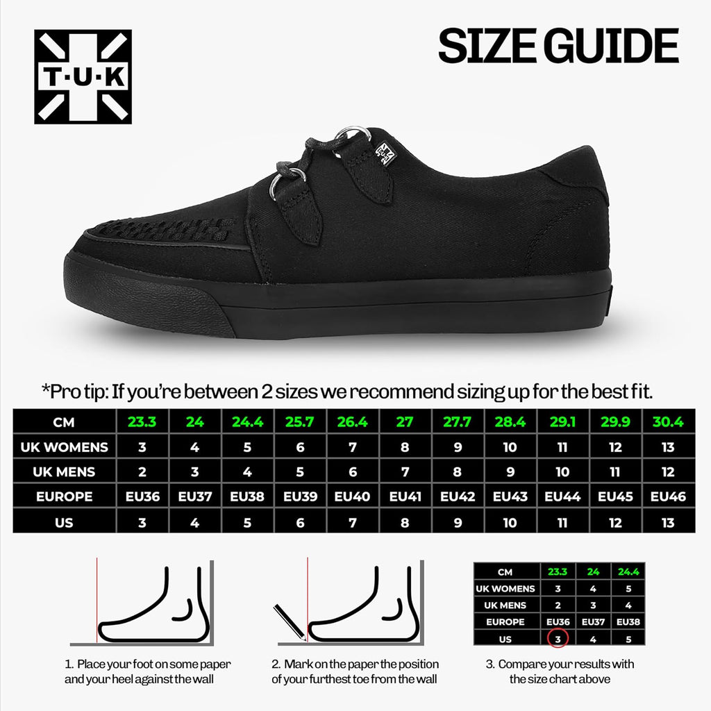 T.U.K. Vegan Creeper Sneaker - Scarpe da Ginnastica da Uomo e da Donna - Stile Punk, Goth e Rocker in Pelle e Scarpe Stringate