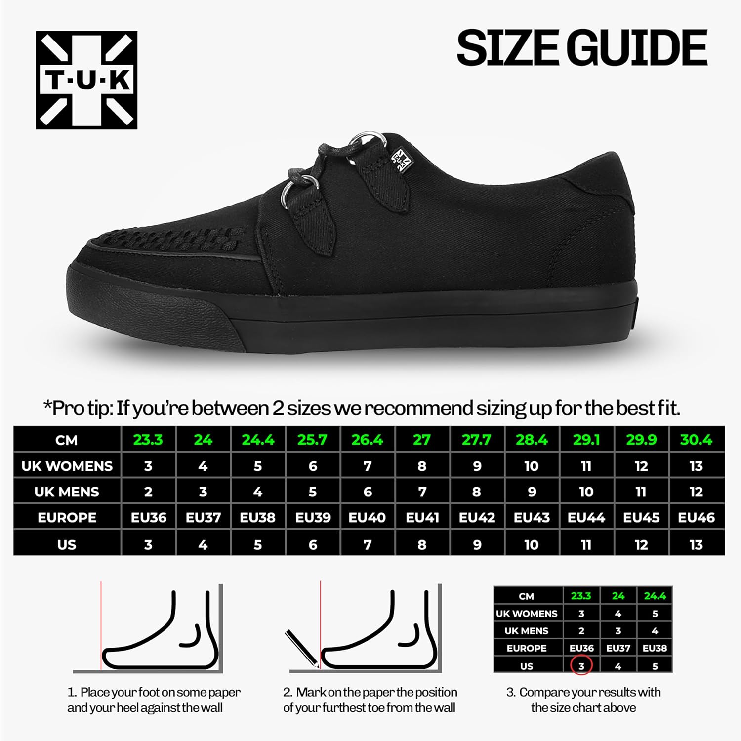 T.U.K. Vegan Creeper Sneaker - Scarpe da Ginnastica da Uomo e da Donna - Stile Punk, Goth e Rocker in Pelle e Scarpe Stringate