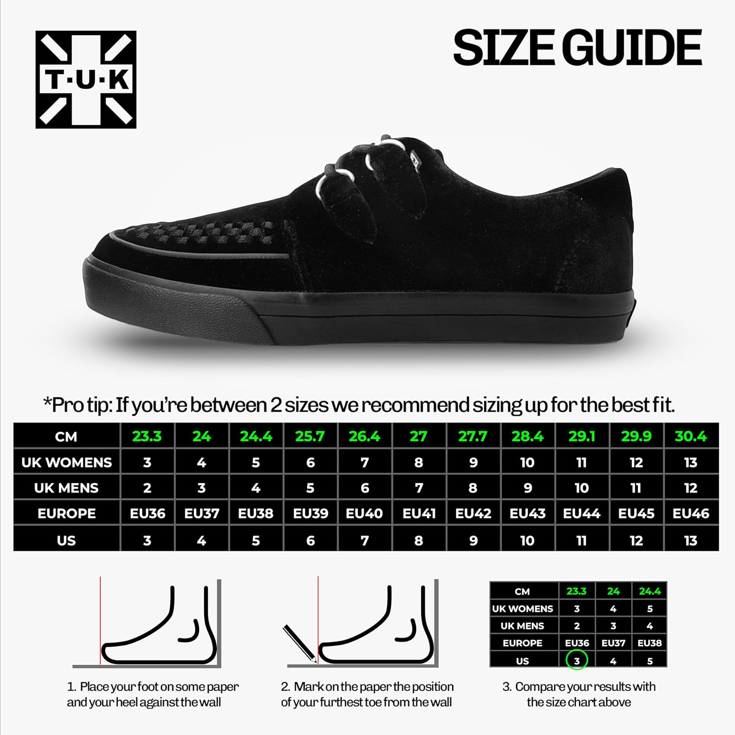 T.U.K. Vegan Creeper Sneaker - Scarpe da Ginnastica da Uomo e da Donna - Stile Punk, Goth e Rocker in Pelle e Scarpe Stringate