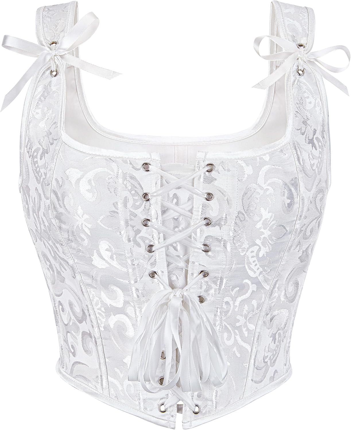 Wikoan Corsetto da Donna Top in Stile Gotico Bustino in Stile Principessa S-XXL
