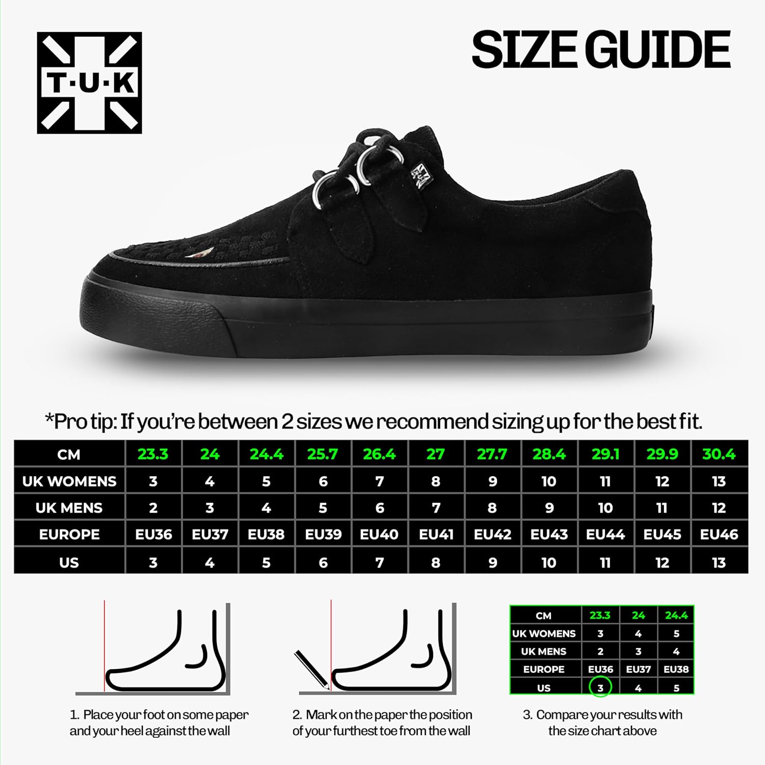 T.U.K. Vegan Creeper Sneaker - Scarpe da Ginnastica da Uomo e da Donna - Stile Punk, Goth e Rocker in Pelle e Scarpe Stringate