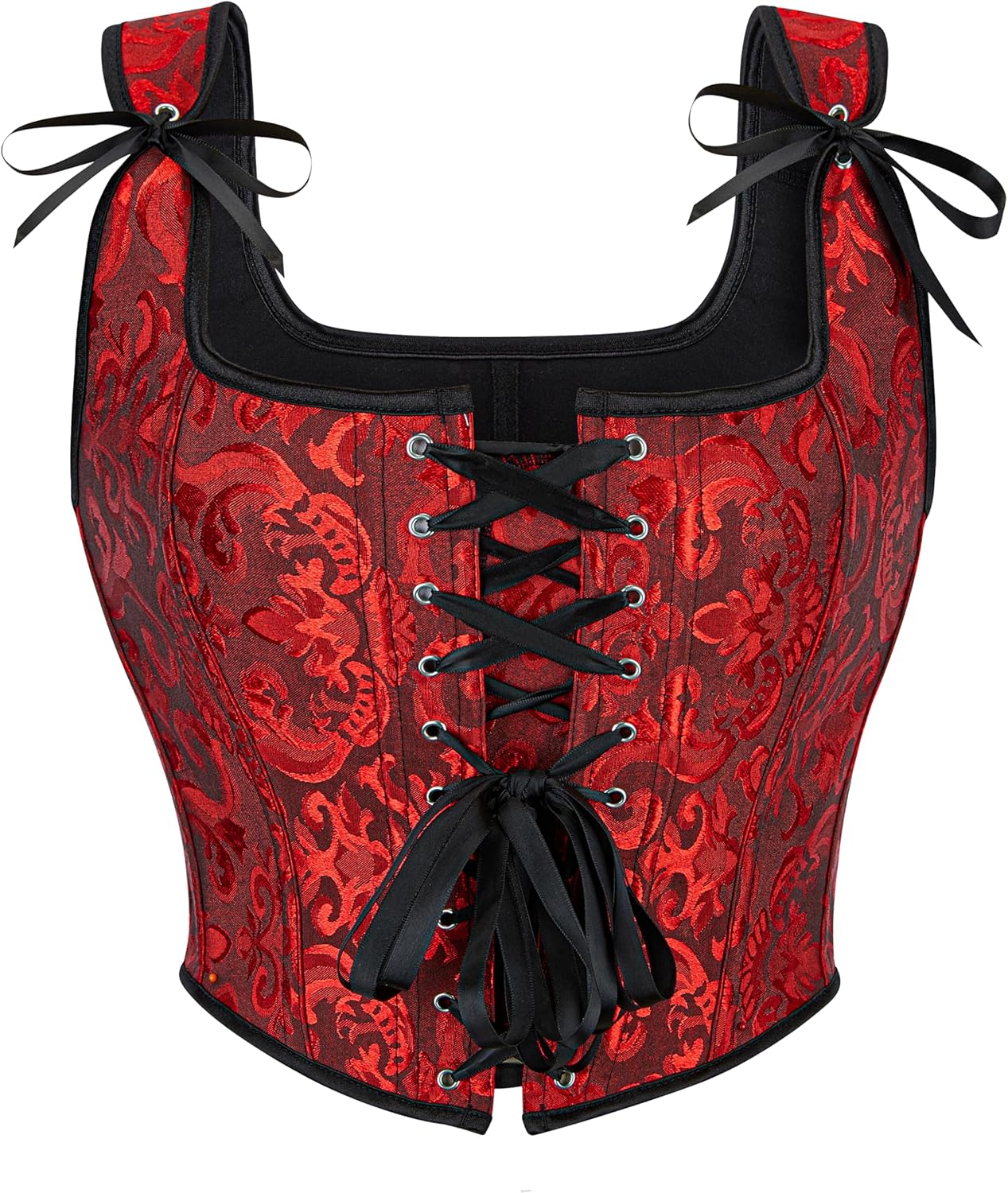 Wikoan Corsetto da Donna Top in Stile Gotico Bustino in Stile Principessa S-XXL