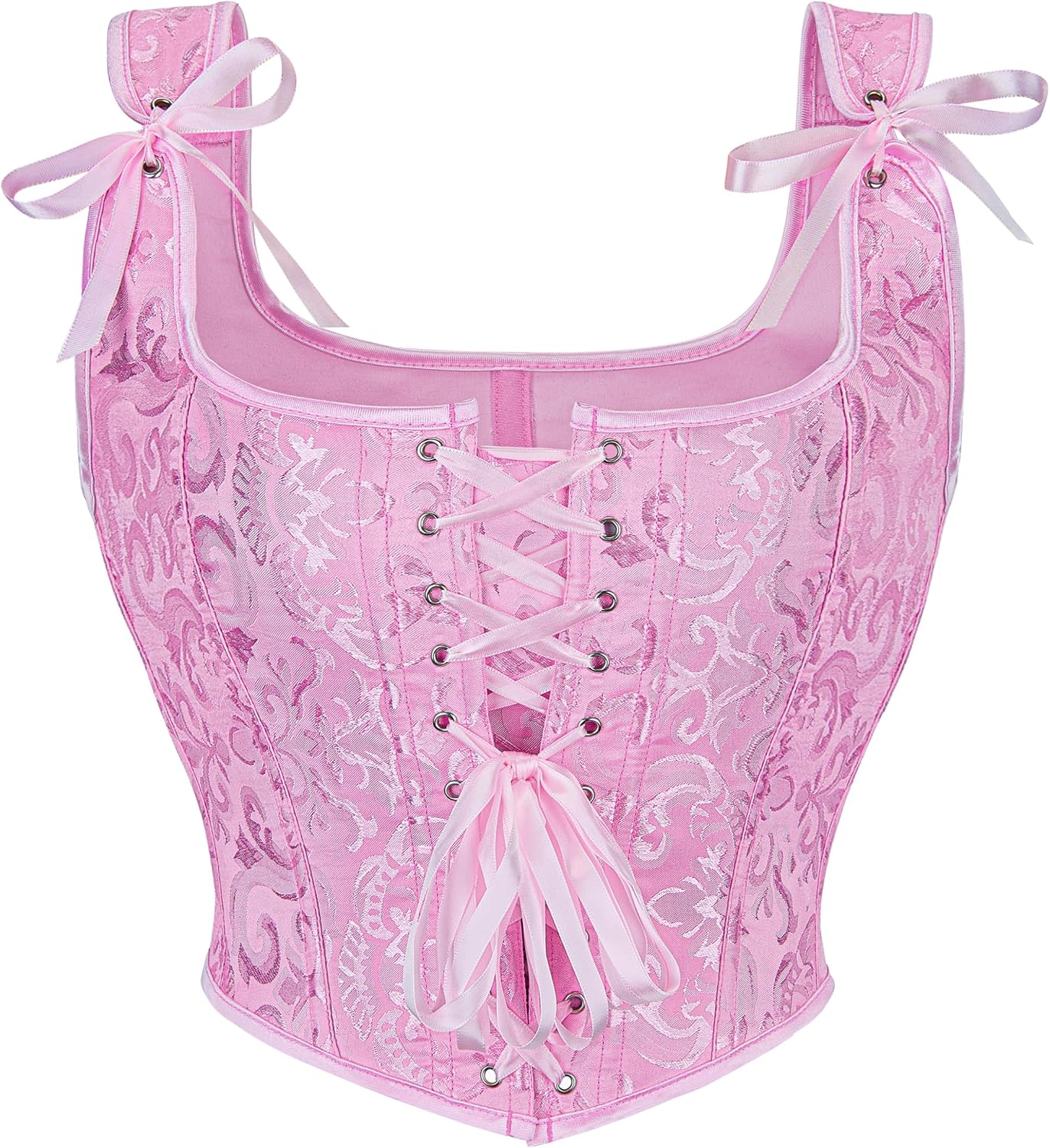 Wikoan Corsetto da Donna Top in Stile Gotico Bustino in Stile Principessa S-XXL