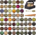 Kit di 60 Erbe per Stregoneria – Erbe Essiccate per Pratiche Esoteriche, Accessori e Strumenti Wicca, Kit Erboristico per Altare, Decorazioni Pagane, Kit di Inizio per Erboristeria