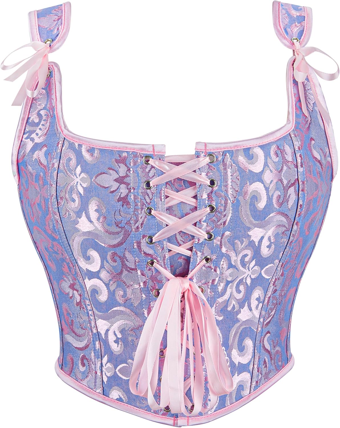 Wikoan Corsetto da Donna Top in Stile Gotico Bustino in Stile Principessa S-XXL