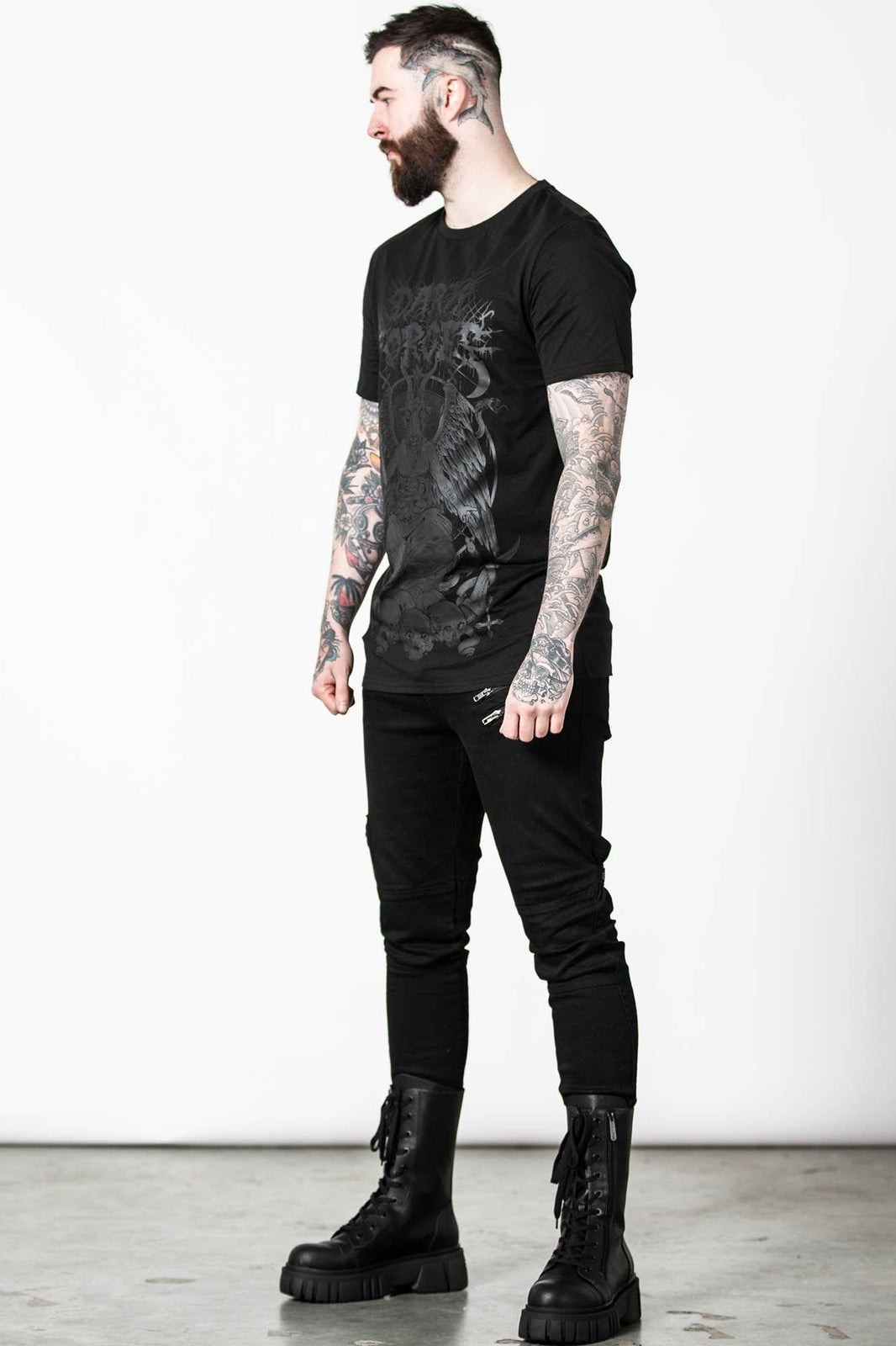 T-shirt unisex Killstar Gothic Goth occulto - Dark Forces Baphomet teschio