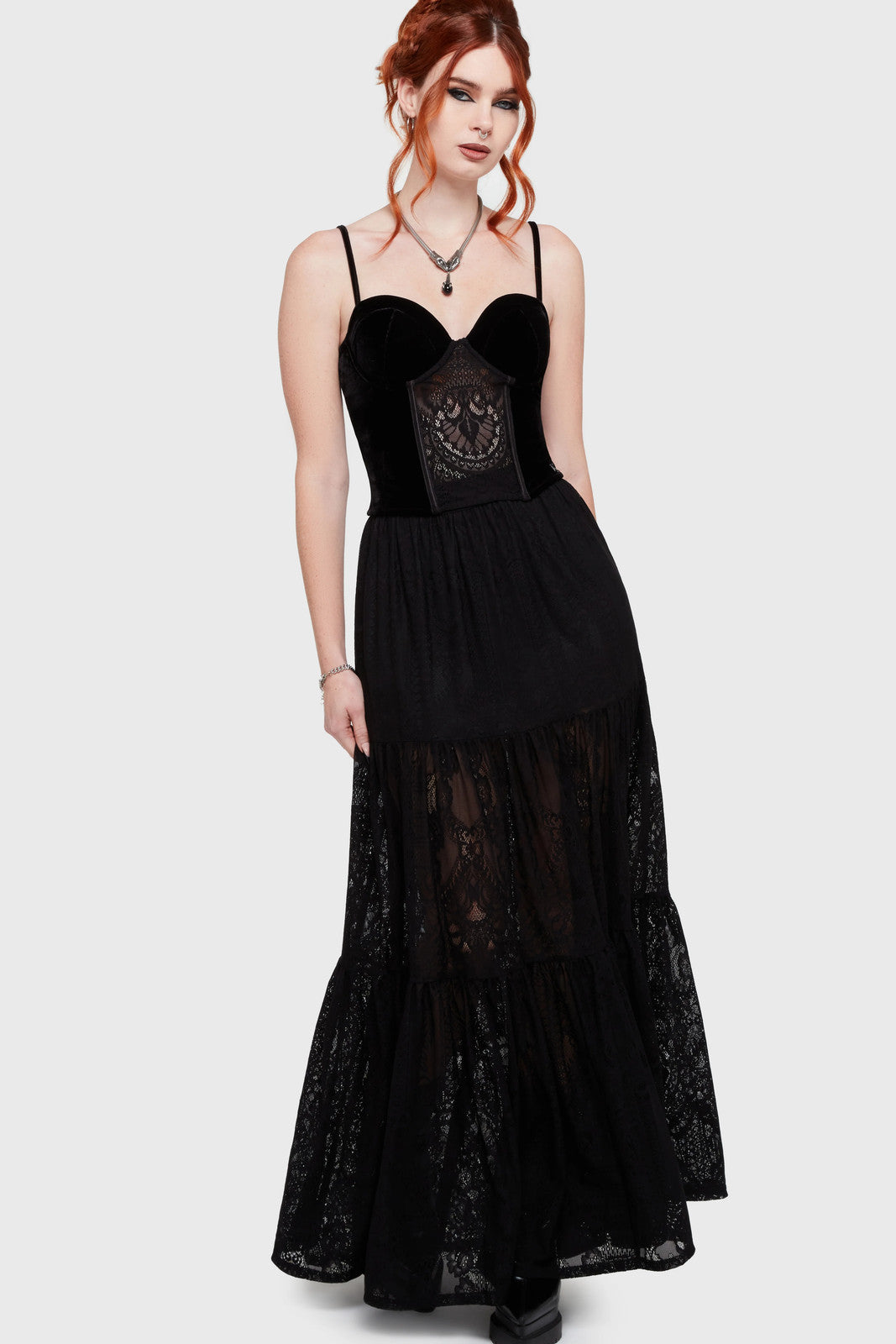 Killstar Mooncurrent corsetto donna scollo a V alternativa gotica