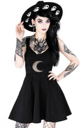 Abito estivo Restyle Witchy - Forma della Luna - Mini abito svasato in cotone