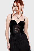 Killstar Mooncurrent corsetto donna scollo a V alternativa gotica