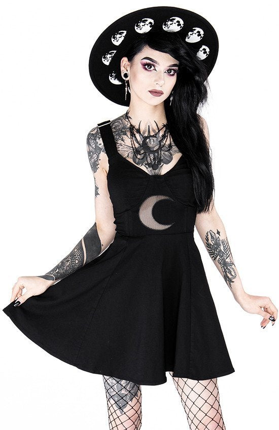 Abito estivo Restyle Witchy - Forma della Luna - Mini abito svasato in cotone