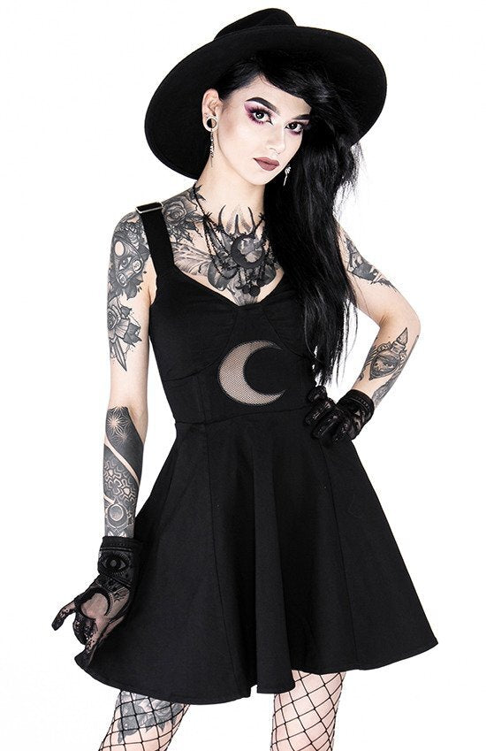 Abito estivo Restyle Witchy - Forma della Luna - Mini abito svasato in cotone