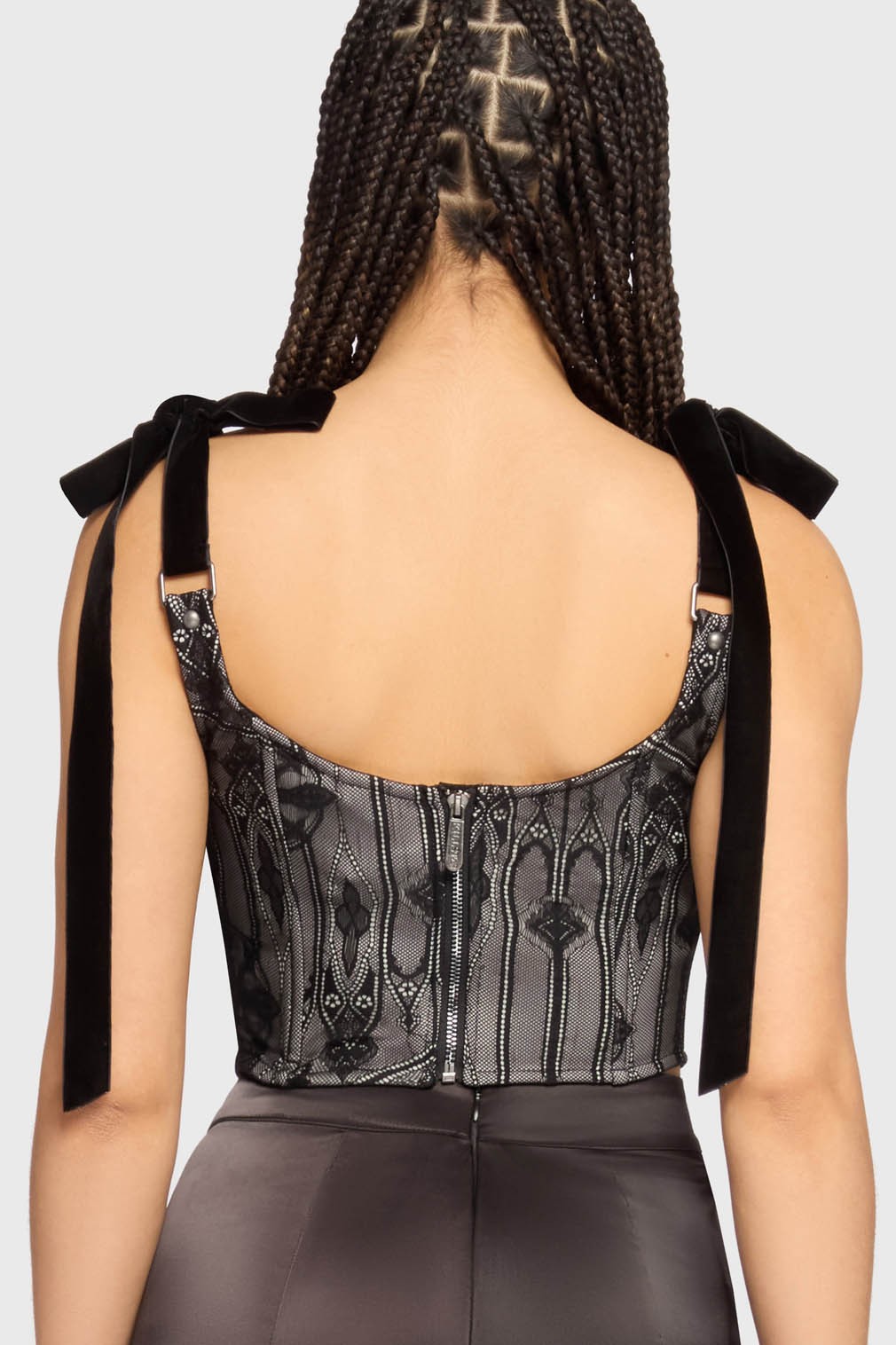 Top Corsetto KILLSTAR – Hallowed Obscura – Pizzo Gotico Senza Maniche