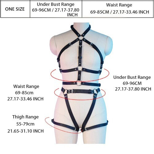 Cintura sexy body imbracatura lingerie giarrettiera cintura pelle lingerie gotica