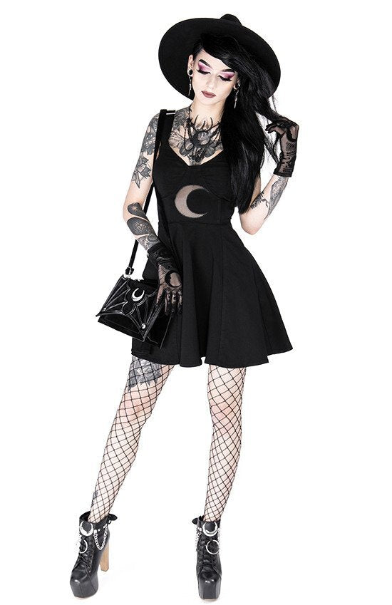 Abito estivo Restyle Witchy - Forma della Luna - Mini abito svasato in cotone
